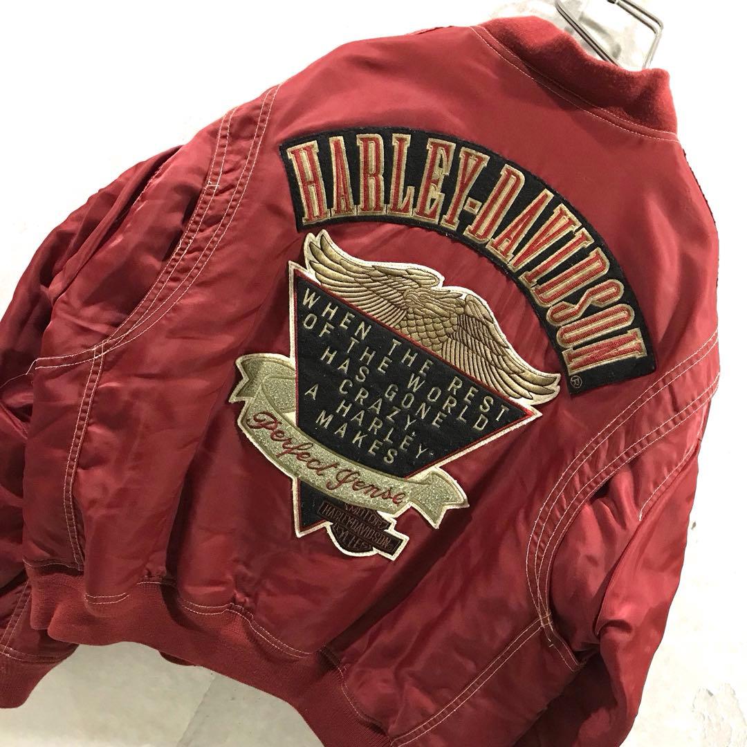 HARLEY-DAVIDSON MA-1 フライトジャケット レア レッド M - メルカリ