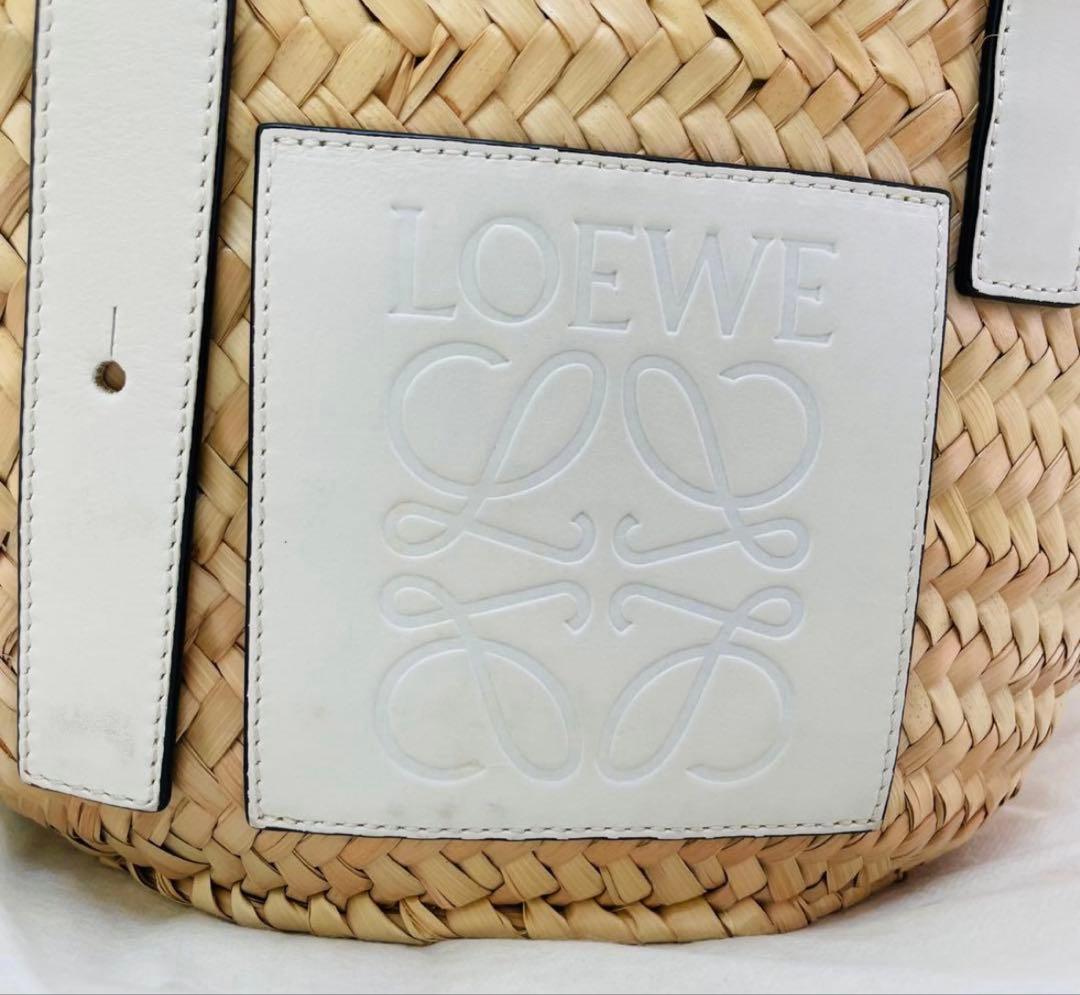 ロエベ LOEWE バスケット スモール ホワイト 白 かごバッグ