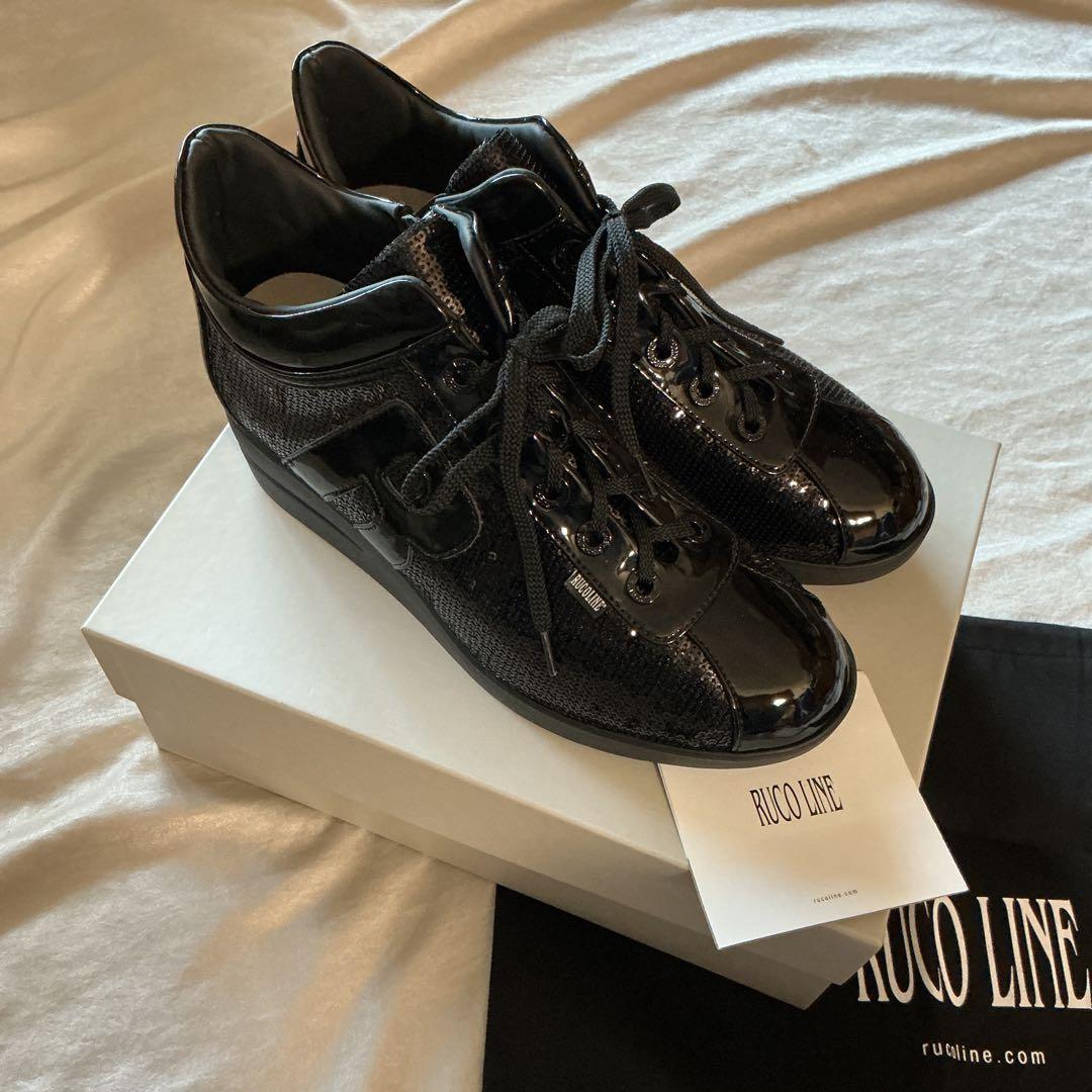 あ*え様 新品RUCOLINEルコラインヒールアップスニーカー38 RUCOLINE（ルコライン） 靴 アージレ バイ スニーカー agile-005BK