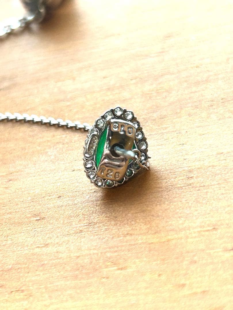 N1737 エメラルド ピンブローチ カフス 1.26ct プラチナ pt900