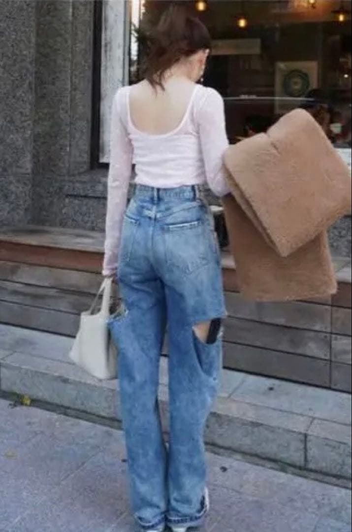 未使用タグ付きHYEONsheer tops \"flower\" / pink