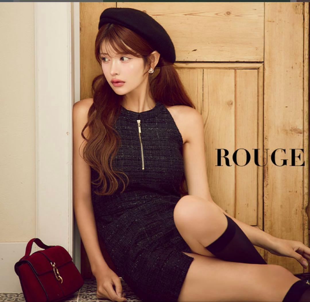 美品☆JEWELS/フロントジップ/アメスリツイード/キャバミニドレス/M セットアップツイードミニドレス/フロントジップ/ノースリーブ/谷間