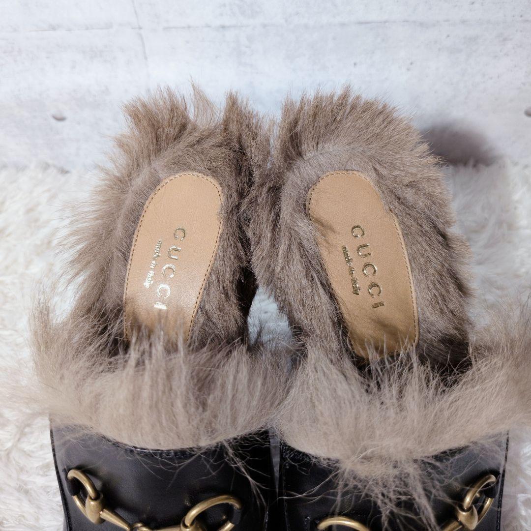 未使用級 箱付き】グッチ プリンスタウン チャンキーヒール ホース