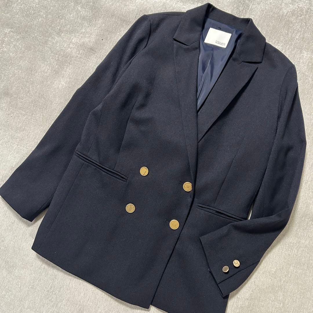 コラージュガリャルダガランテ ウールライクジャケット 紺ブレ 金