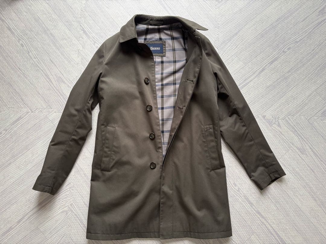 Herno/ヘルノ 46 ステンカラーコート オリーブ 美品 ヘルノ ステンカラーコート メンズ SIZE 52 (XL) Herno – Rehello by