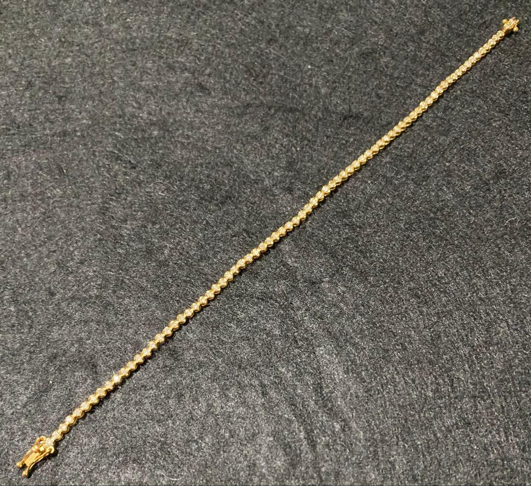 K18 ダイヤモンド テニスブレスレット 1.00ct 金 ゴールド