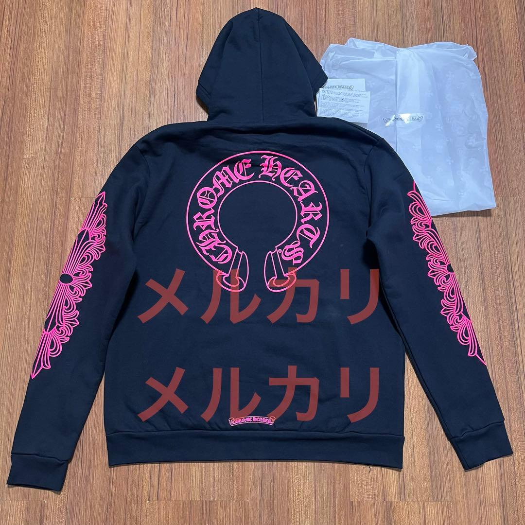 ピンクM クロムハーツ ジップアップ パーカー フローラル クロス