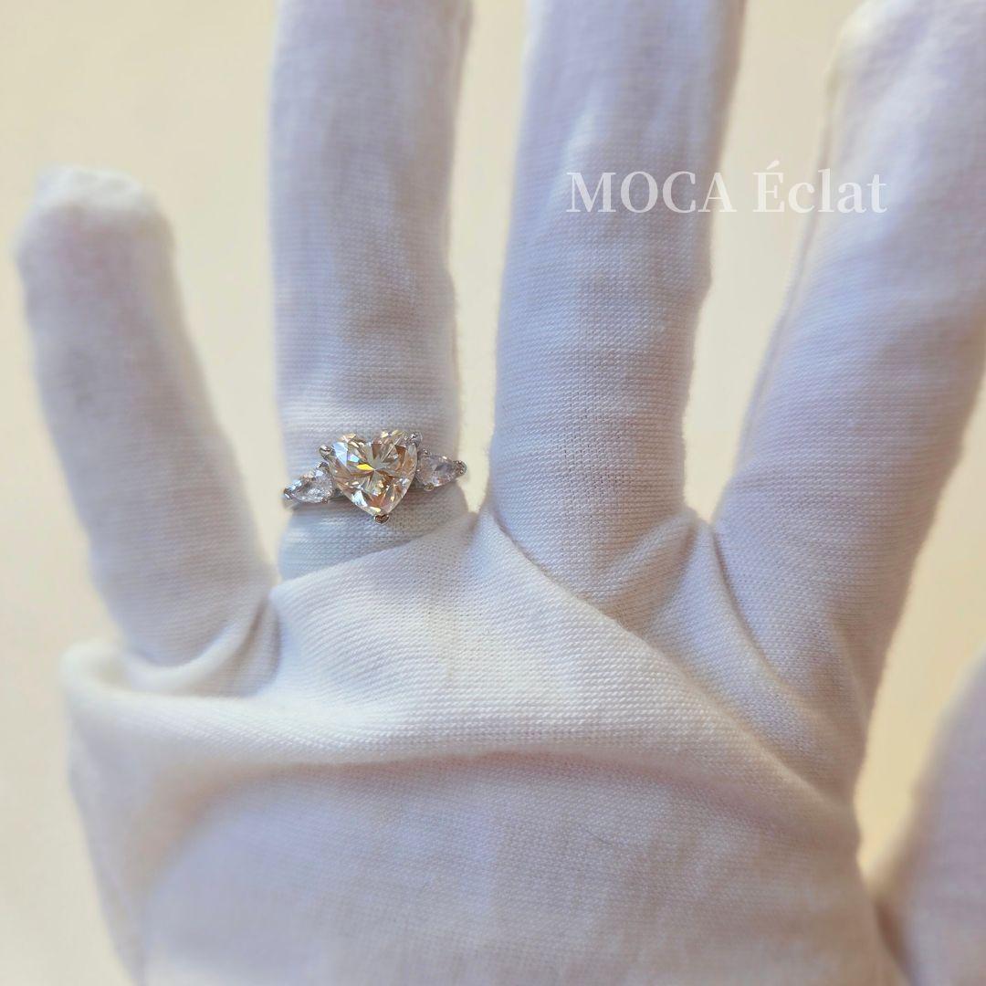 モアサナイト 2ct リング ハートシェイプ ペアシェイプ S925 - メルカリ
