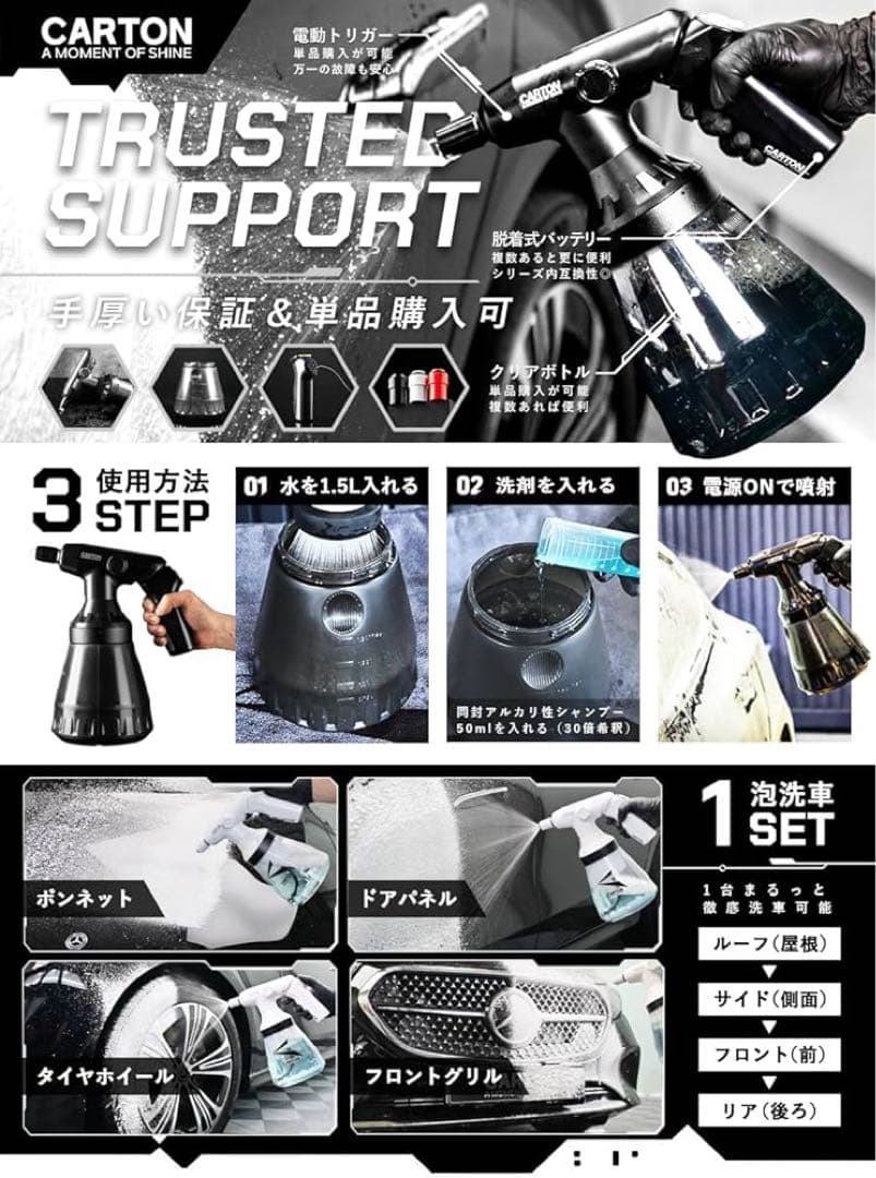 CARTON SUPER DRY FOAM 電動泡スプレー 1.5L