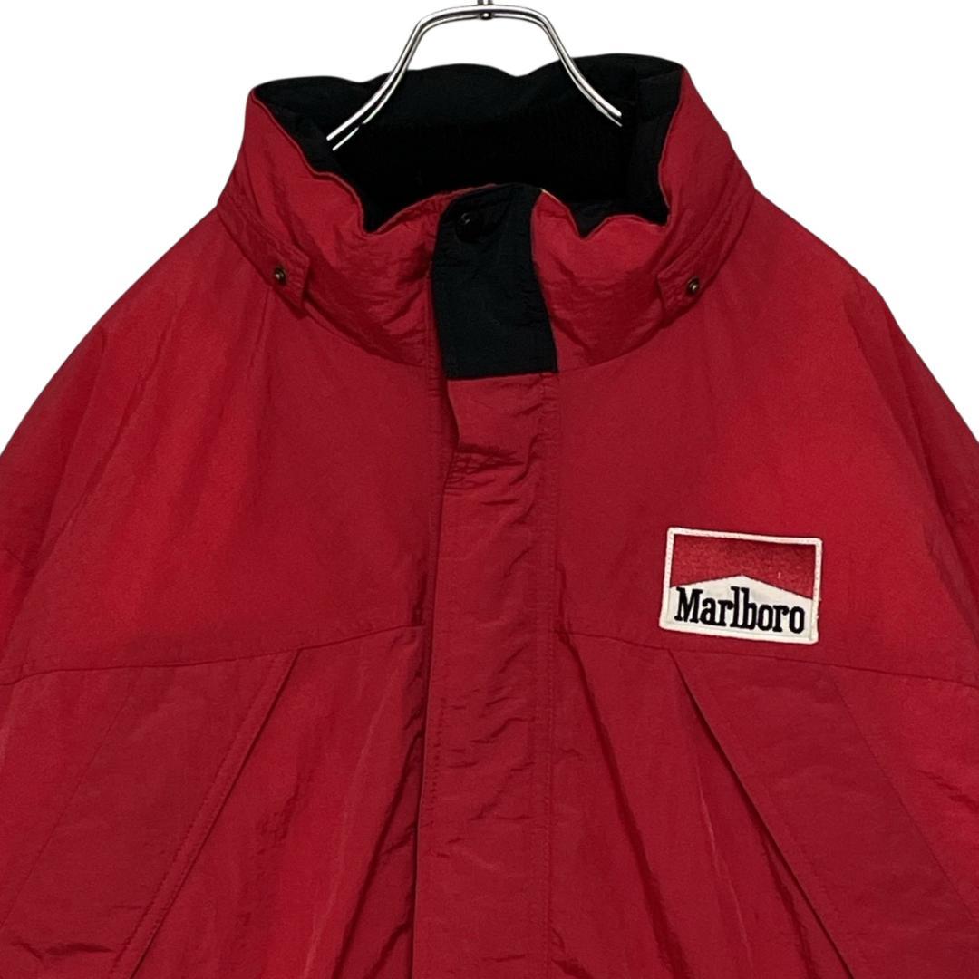 Marlboro マルボロ ナイロンジャケット 中綿 XL相当 赤×黒 刺繍ロゴ