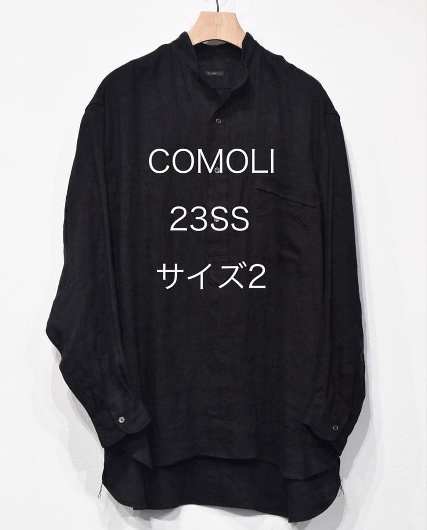23SS】COMOLI コモリ リネンWクロス プルオーバーシャツ サイズ2