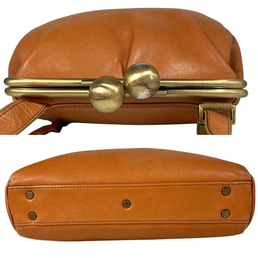 美品✨BROOM ブルーム がま口 ショルダーバッグ レザー 斜め掛け