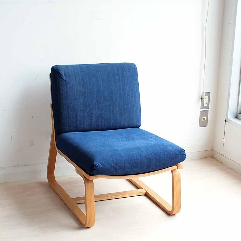 無印良品/MUJI ソファチェア デニム B ZR24191 無印良品(MUJI)の人気のリビングでもダイニングでもつかえるソファ