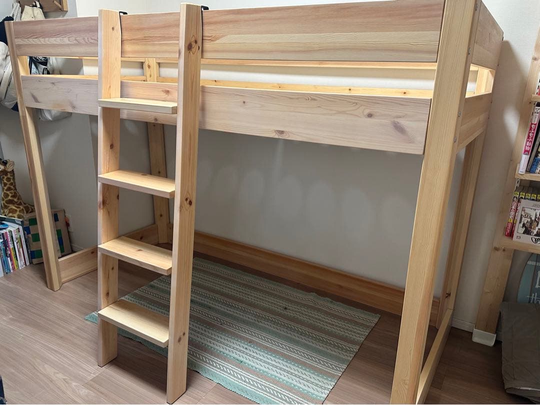 無印良品 ロフトベッド パイン材 セミシングル - メルカリ