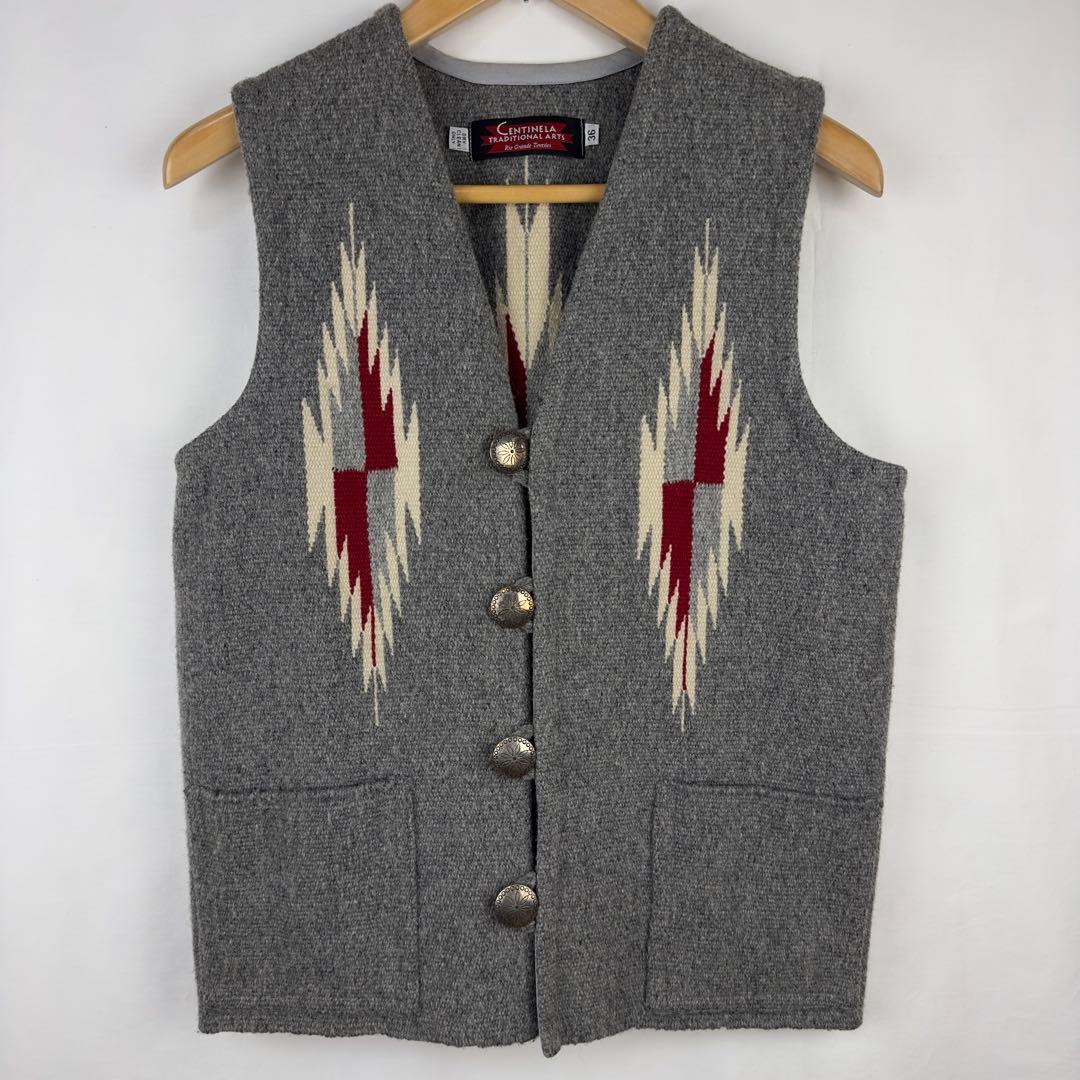 希少 CENTINELA センチネラ チマヨ ベスト グレー　36 Mサイズ imgrc0084770645.jpg
