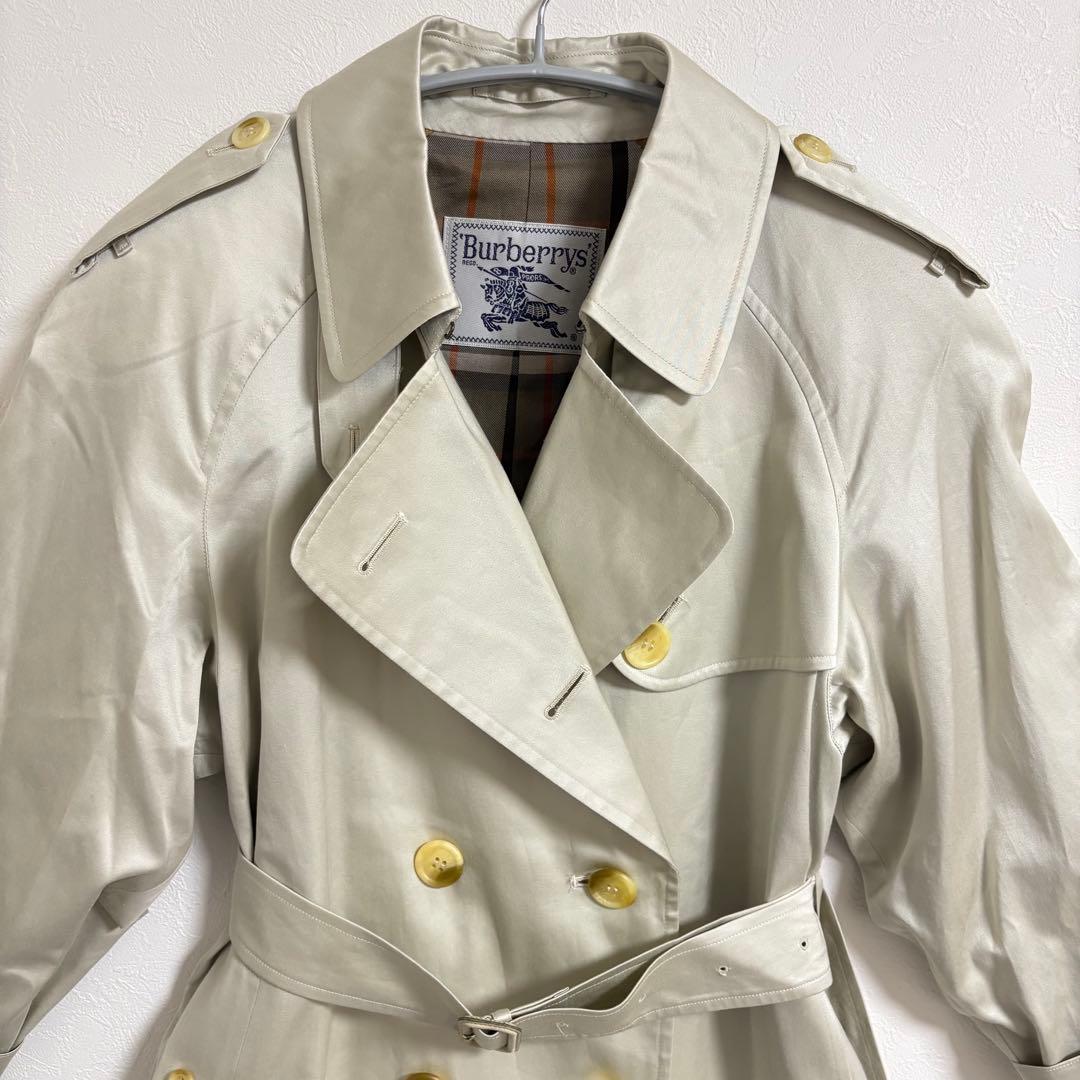 極美品☆バーバリー トレンチコート 90s 白タグ ノバチェック 玉虫色