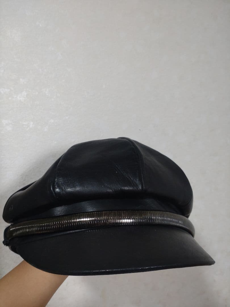 クリスチャンダダ レザー ブラックキャスケット Christian Dada