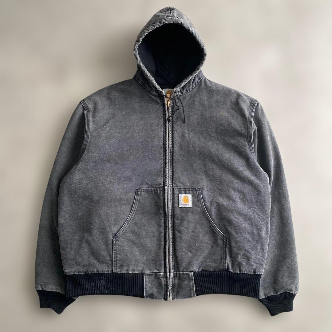 レアカラー90s00sカーハートUSA製アクティブジャケットONXオニキス