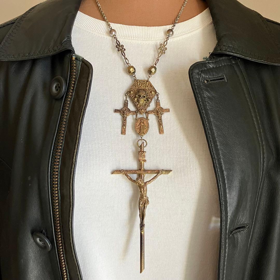 1542様専用】ジャンポールゴルチエ磔刑 ネックレス 希少 十字架 髑髏