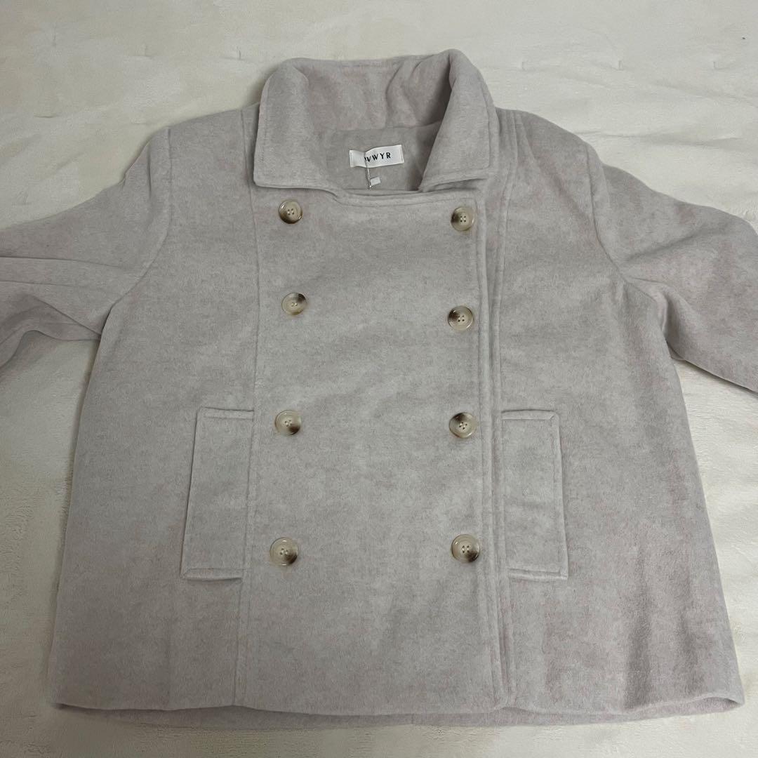 amood modimood ダブルカラー ウール ハーフ コート - メルカリ