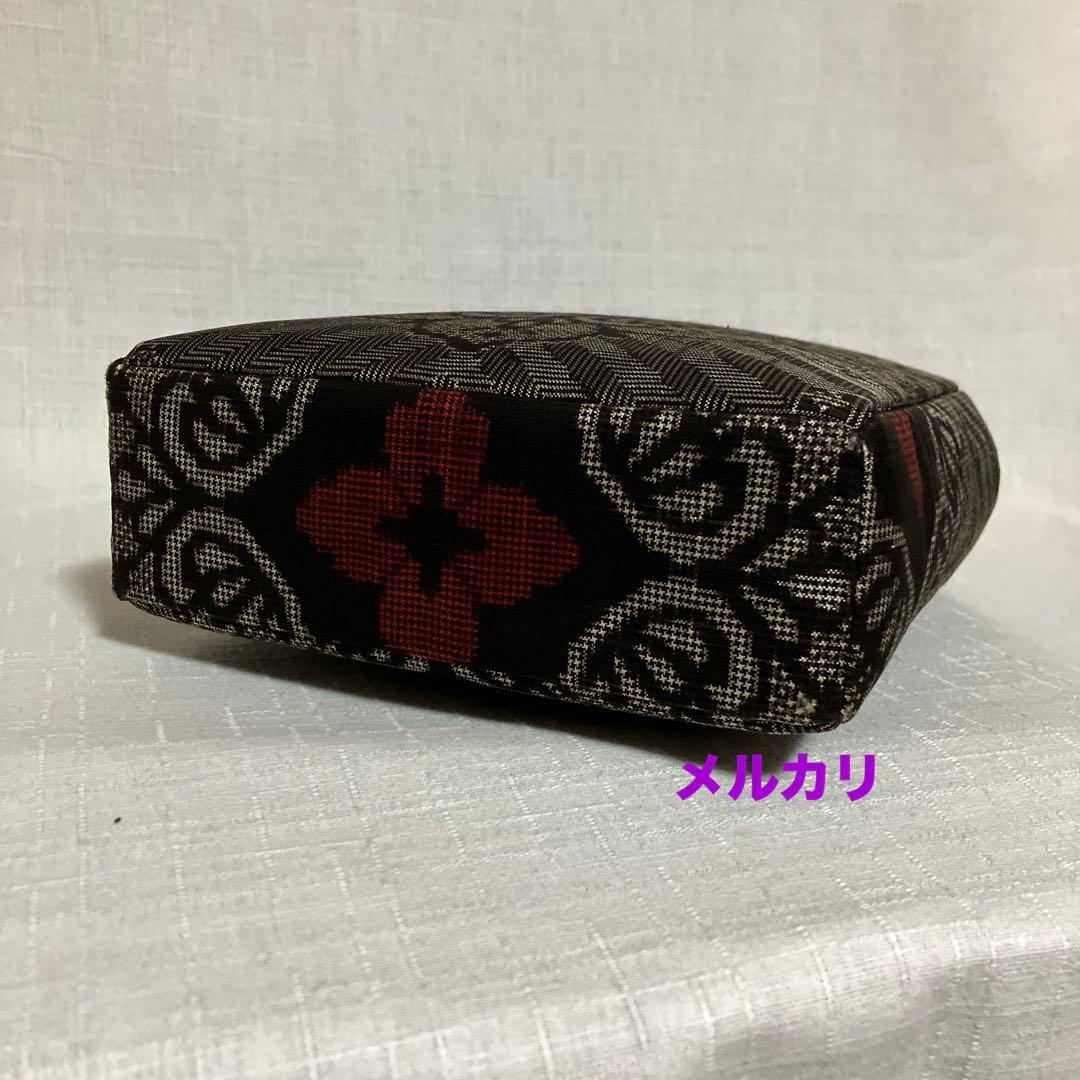 泥大島紬龍郷 秋名バラ8玉 がま口スマホショルダーバッグ