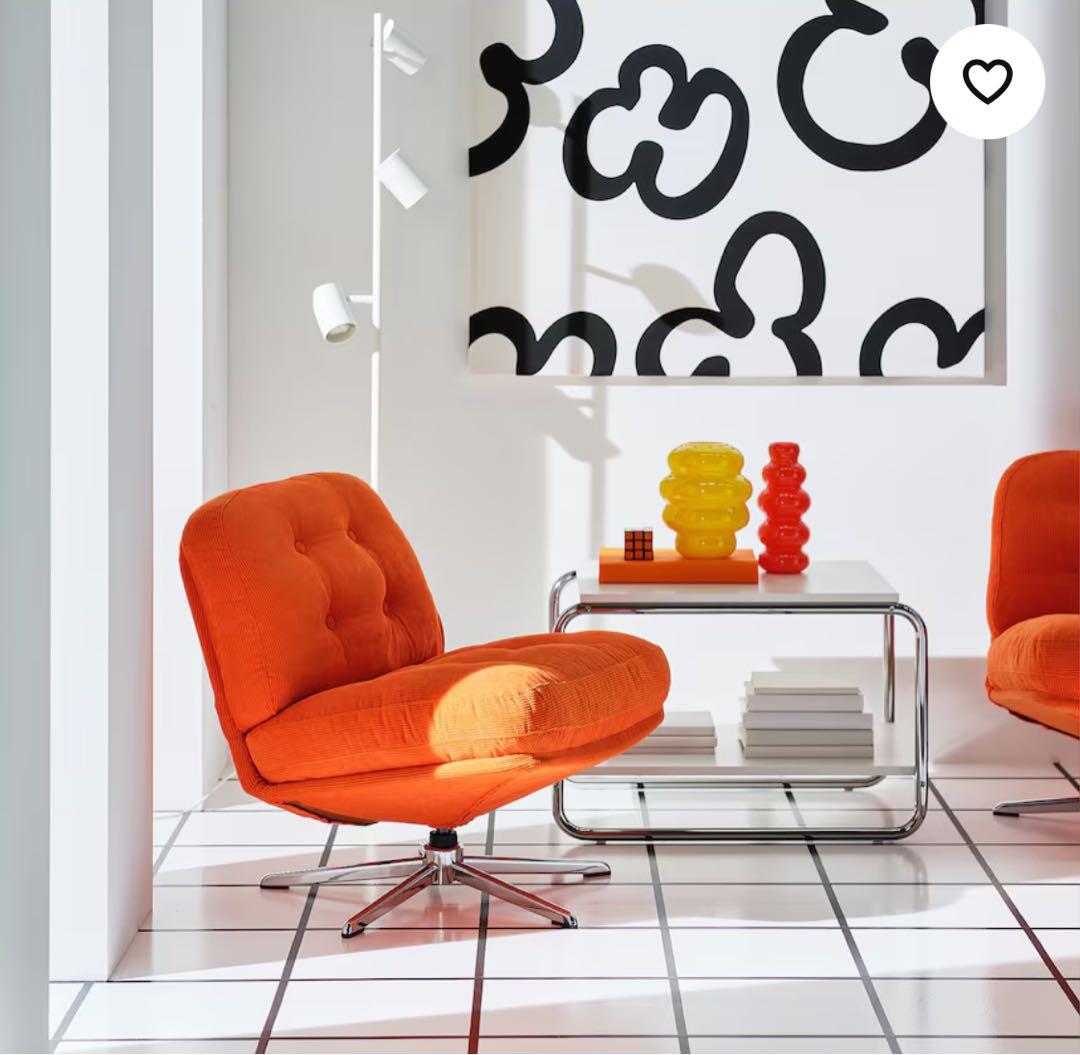 新品□未開封』】ディヴリンゲ IKEA 回転パーソナルチェア オレンジ
