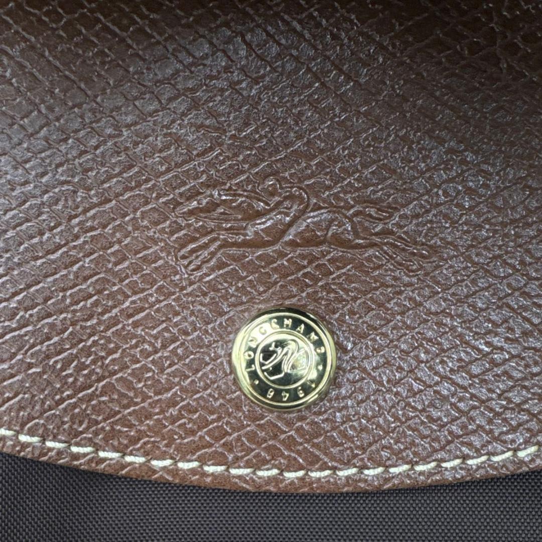 極美品 ロンシャン ル プリアージュ M ダークブラウン トップハンドル