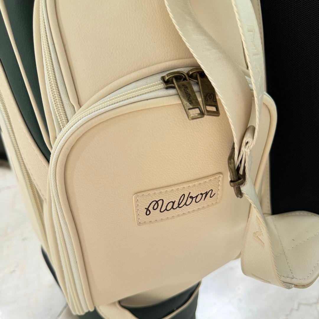 3/11発送☆Malbon Golf キャディバッグ ベージュキャスター付き - メルカリ