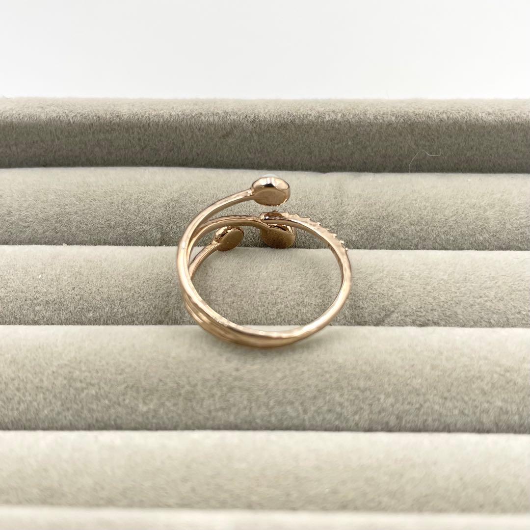 極美品☆シエナロゼ MIRROR 白蝶貝 リング ロゼチナ 9Pダイヤ 12号