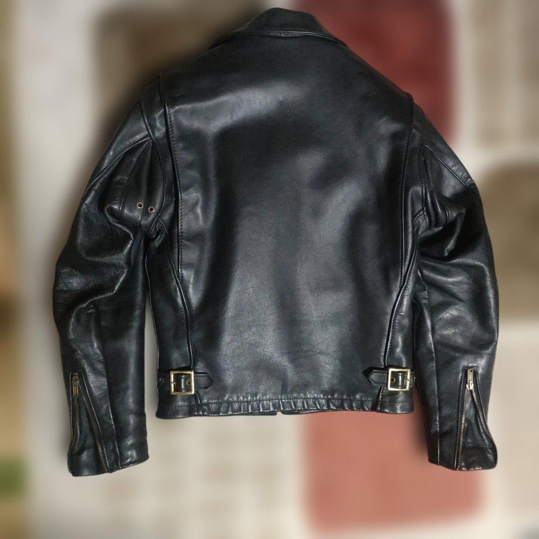 美品 別注希少モデル 短丈ゴールドジップ 643E Schott 襟付34 - メルカリ