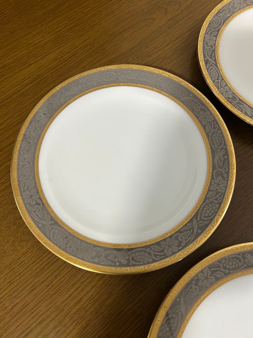 大倉陶園　白金金蝕 唐草葡萄　デザートプレート　16.8cm 6枚セット