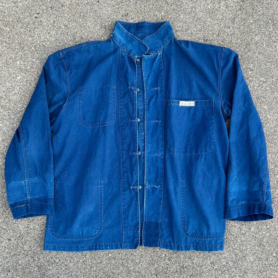 french vintage china jacket インディゴ ブルー - メルカリ