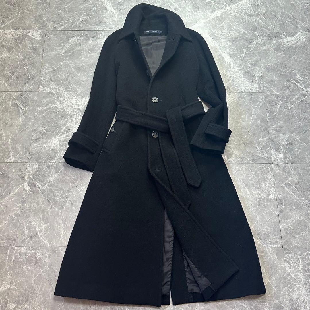 極美品♡カシミヤ ラルフローレン ベルテッドコート 黒 M相当 - メルカリ