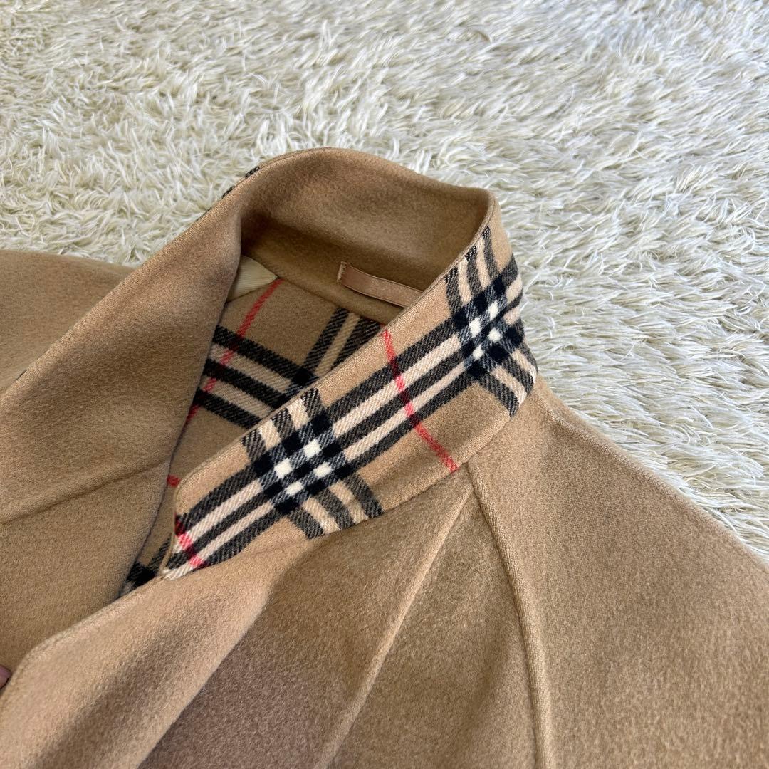 美品 カシミヤ混】バーバリーズ Pコート ダブルフェイス ノバチェック