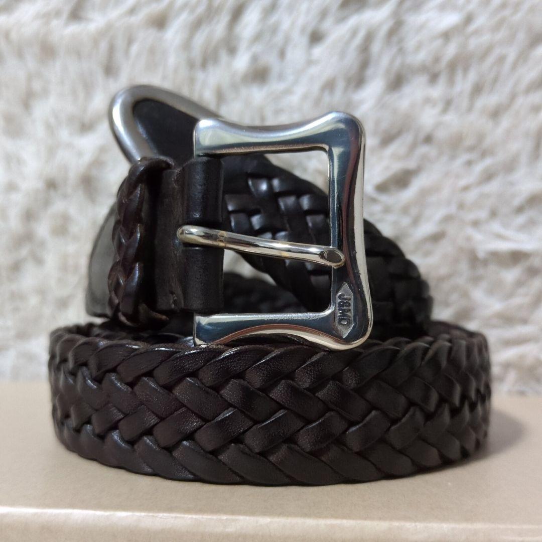 美品 J&M DAVIDSON 25MM メッシュベルト プンターレ 本革 焦茶 viajero-chocolat_jmdavidson-a