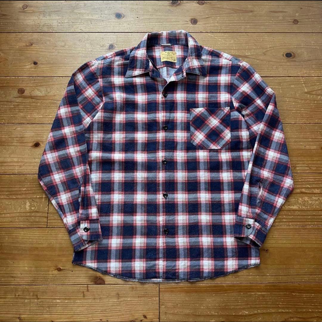 Sears 70s プリネル ビンテージ Mサイズ プリントネルシャツ - メルカリ