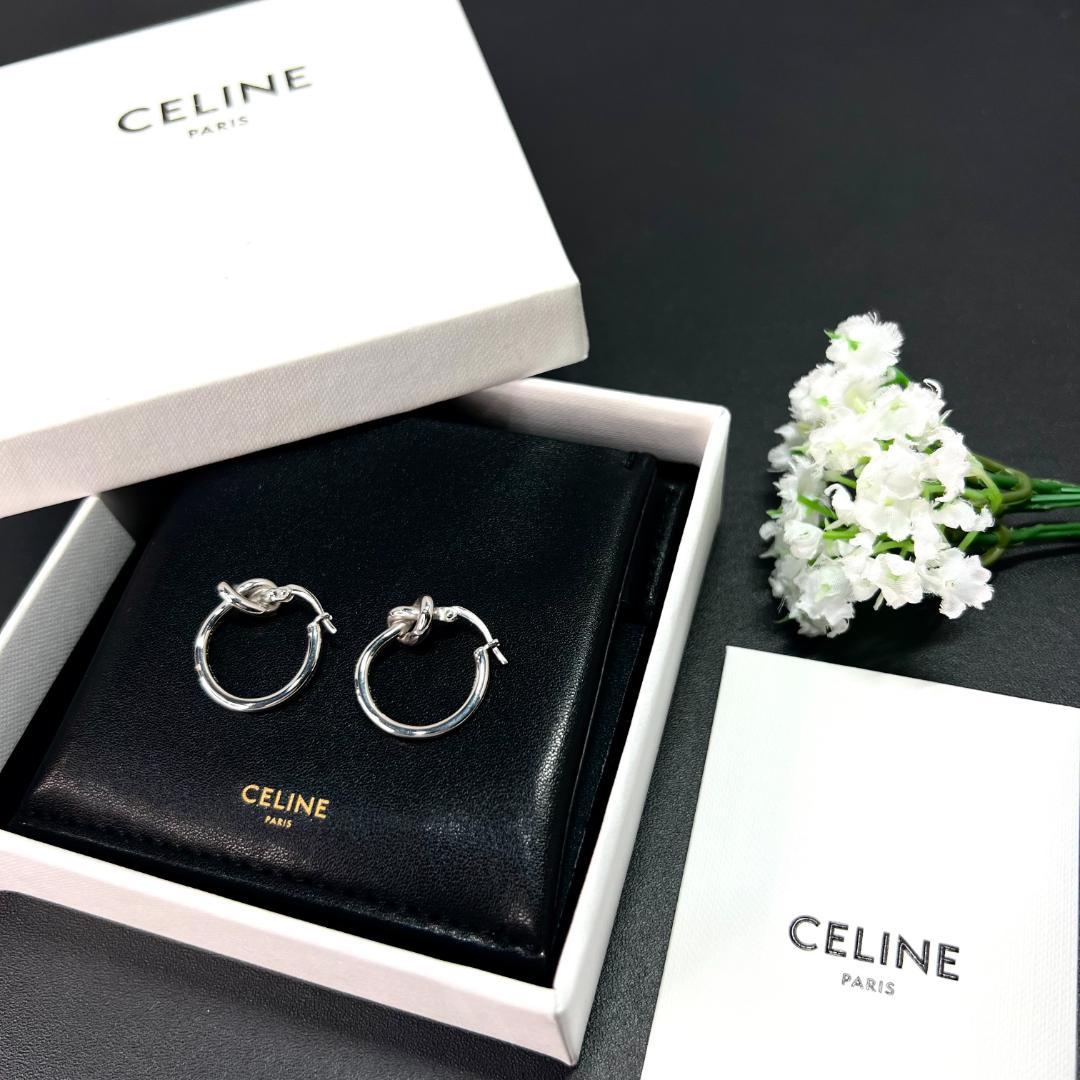 ✨正規品＆極美品‼️✨ セリーヌ ノット スモールフープ シルバー