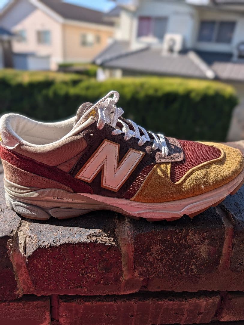 new balance 770.9 ブラウン/イエロー スニーカー、28.5cm