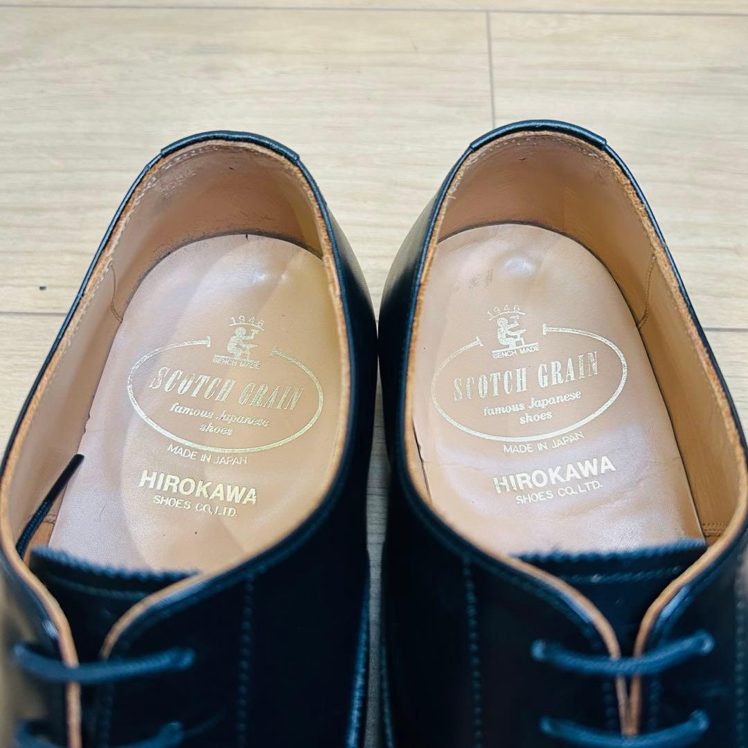 未使用級】スコッチグレイン ストレートチップ 内羽根 25cm F-0350