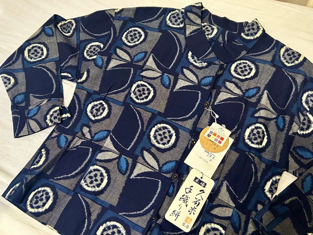 久留米絣 藍染手織り ブラウス シャツ 儀右ヱ門 藍暦 - メルカリ