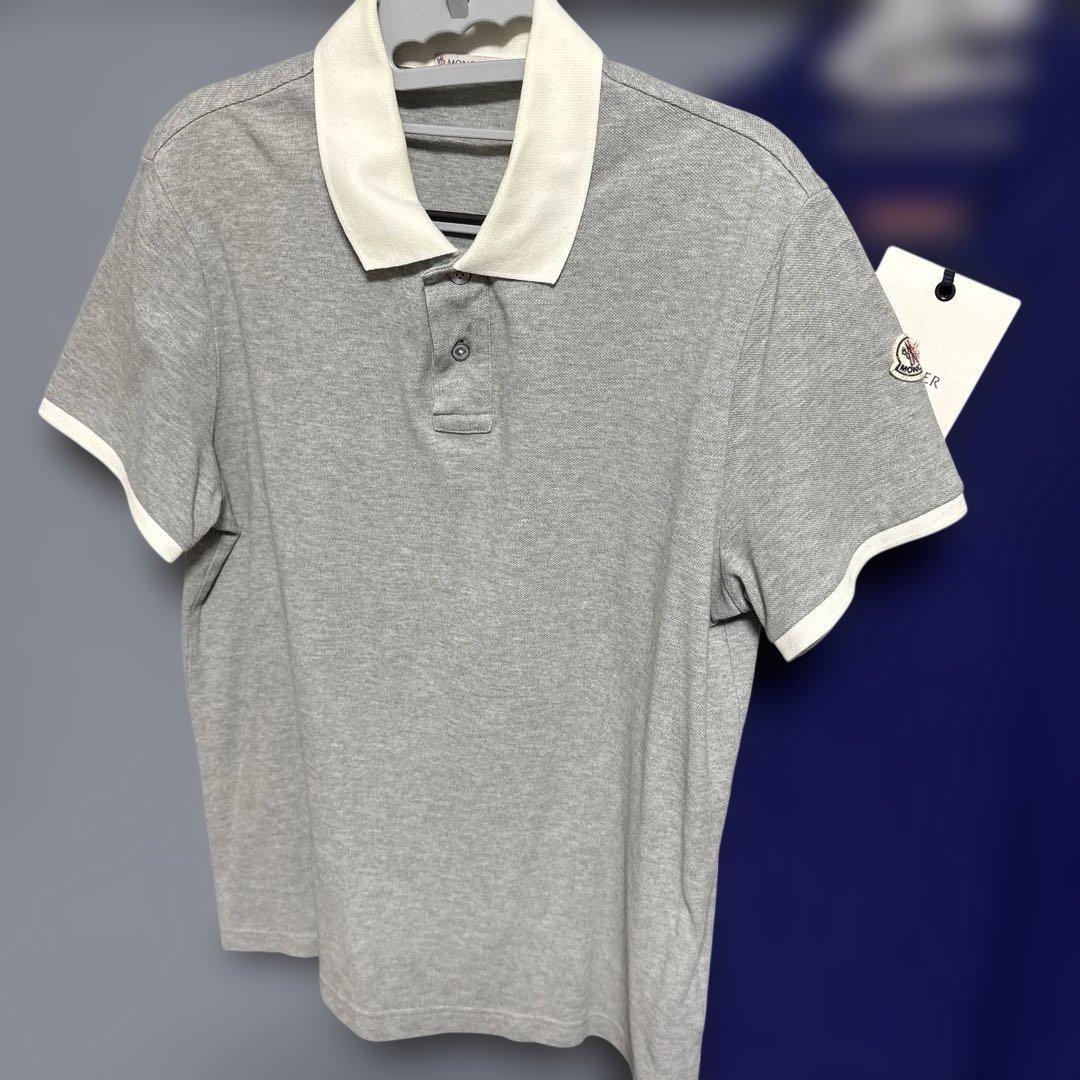MONCLER ポロシャツ グレー ブルー 2枚セット 正規品 メンズ まとめ売