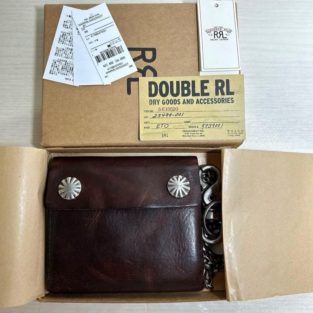美品】 RRL チェーン レザー コンチョウォレット 財布 ラルフローレン