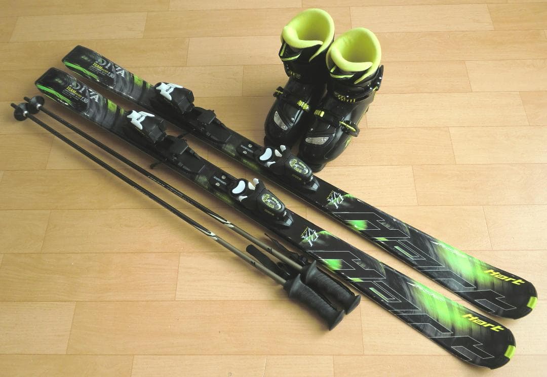 □□送料無料□Hart□ジュニア用スキーフルセット□板130靴23□WAX済