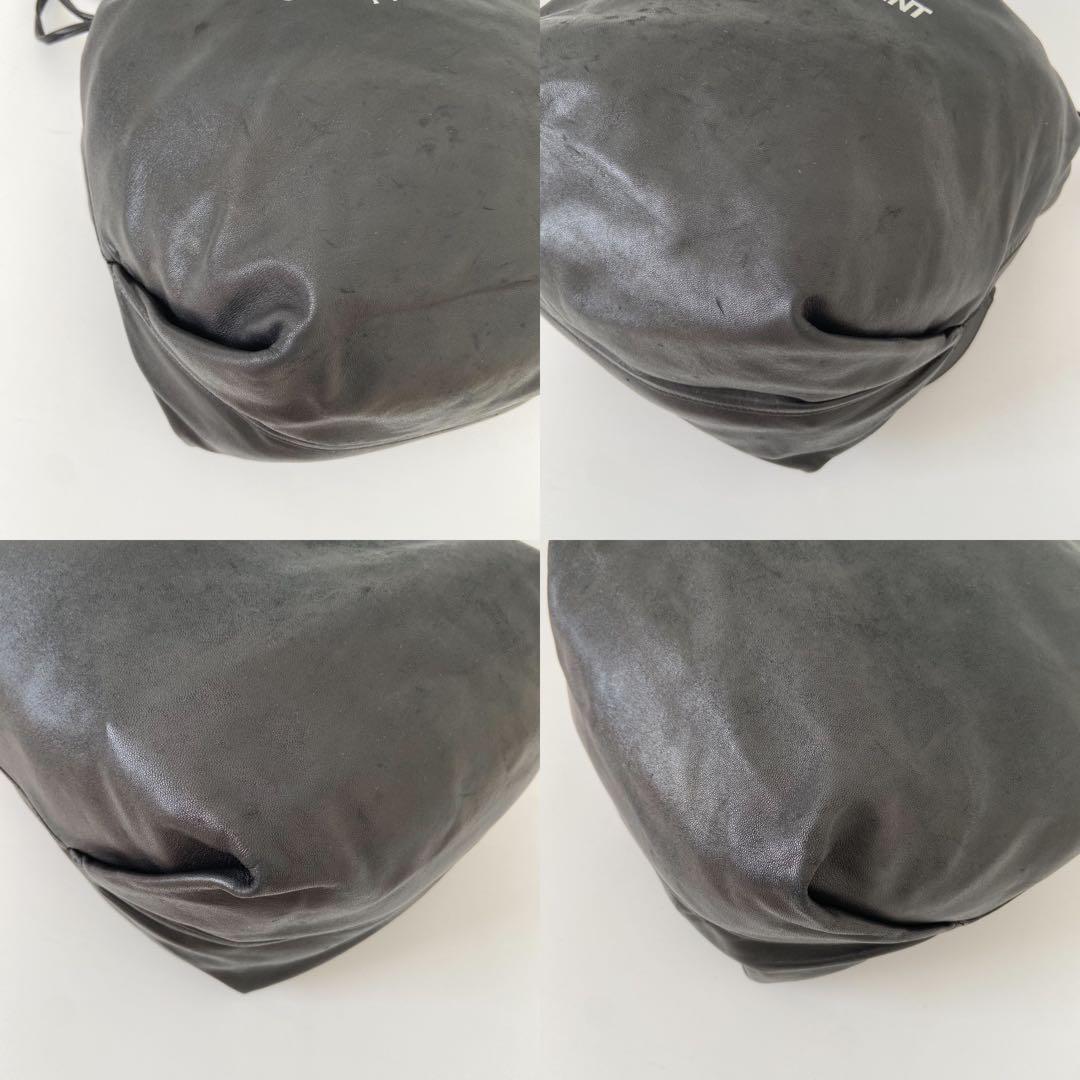 希少 大容量 サンローラン テディ ショルダーバッグ チェーン 巾着