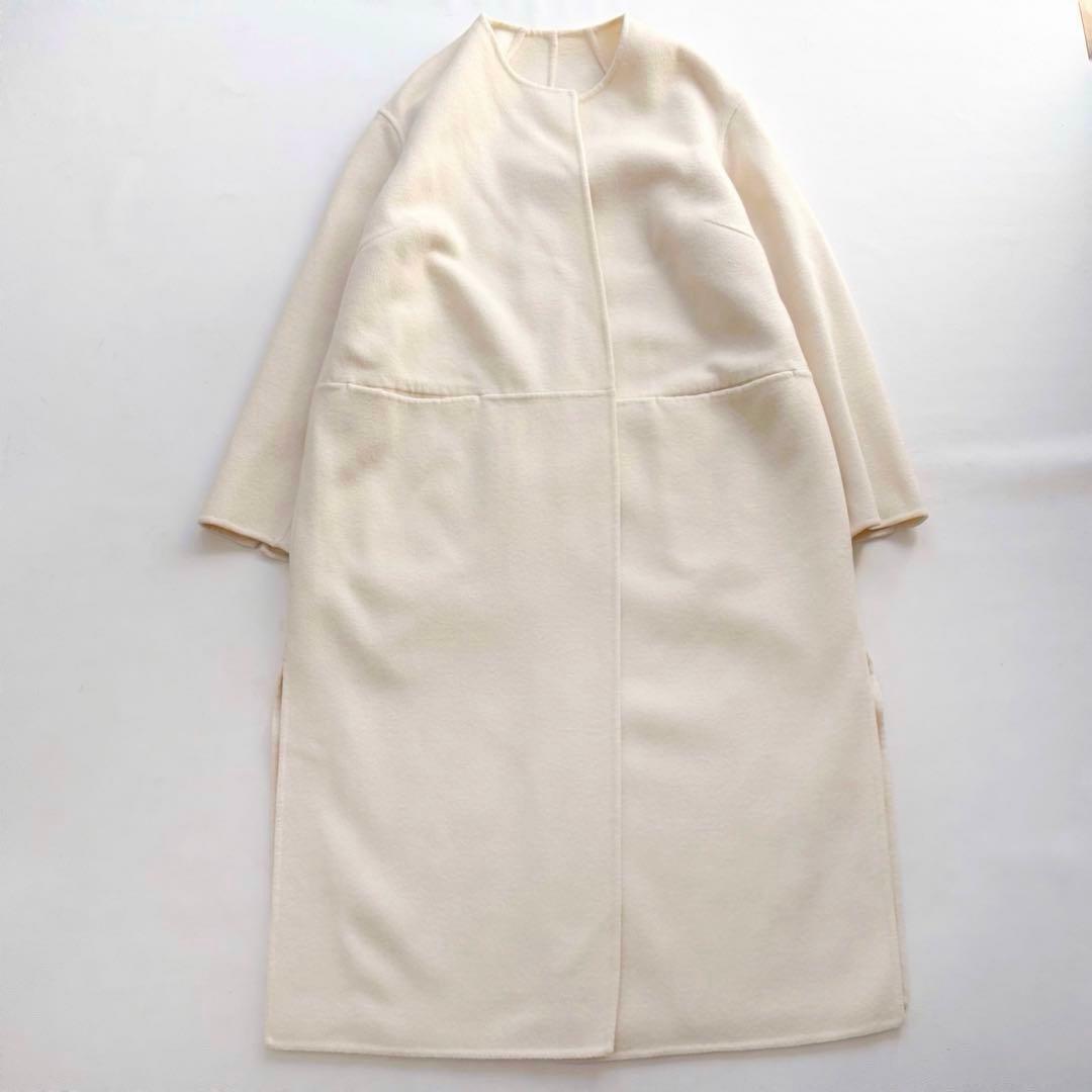 ドゥーズィエムクラス victorian リバーロングノーカラーコート 36