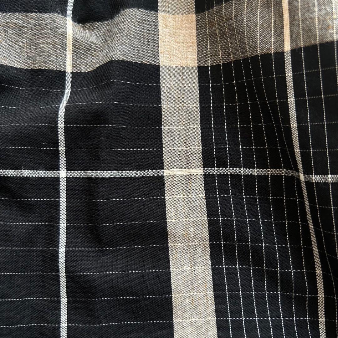 芽風 センソユニコ バルーン クロップド パンツ チェック 黒グレー