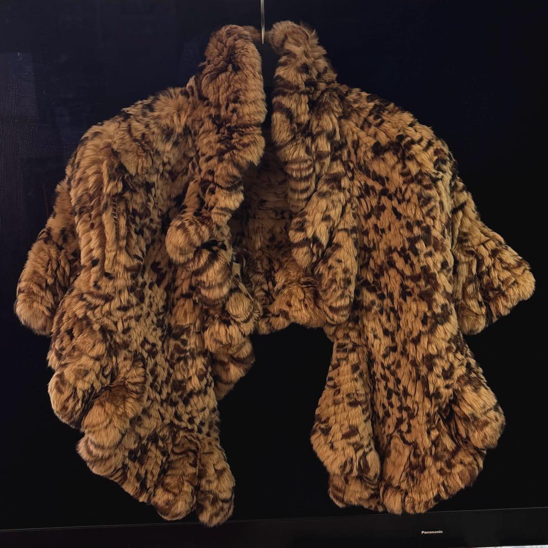 ロイヤルチエ 高級ファーマフラー ショール レッキスラビット レッキスラビット ファー ティペット マフラー リボン付 爆買 : エル