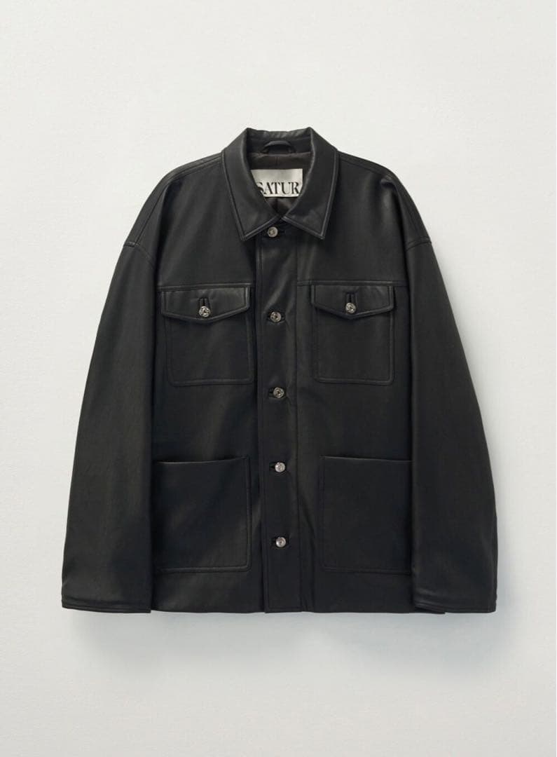 SATUR　ルーズフィットオープンカラージャケット 専用ハンガー付き NARU(ナル) 12ozムラデニム ノーカラージャケット 666811 | TOPS