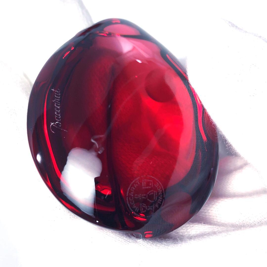 美品・保管袋付き】バカラ／てんとう虫 クリスタル ペーパーウェイト