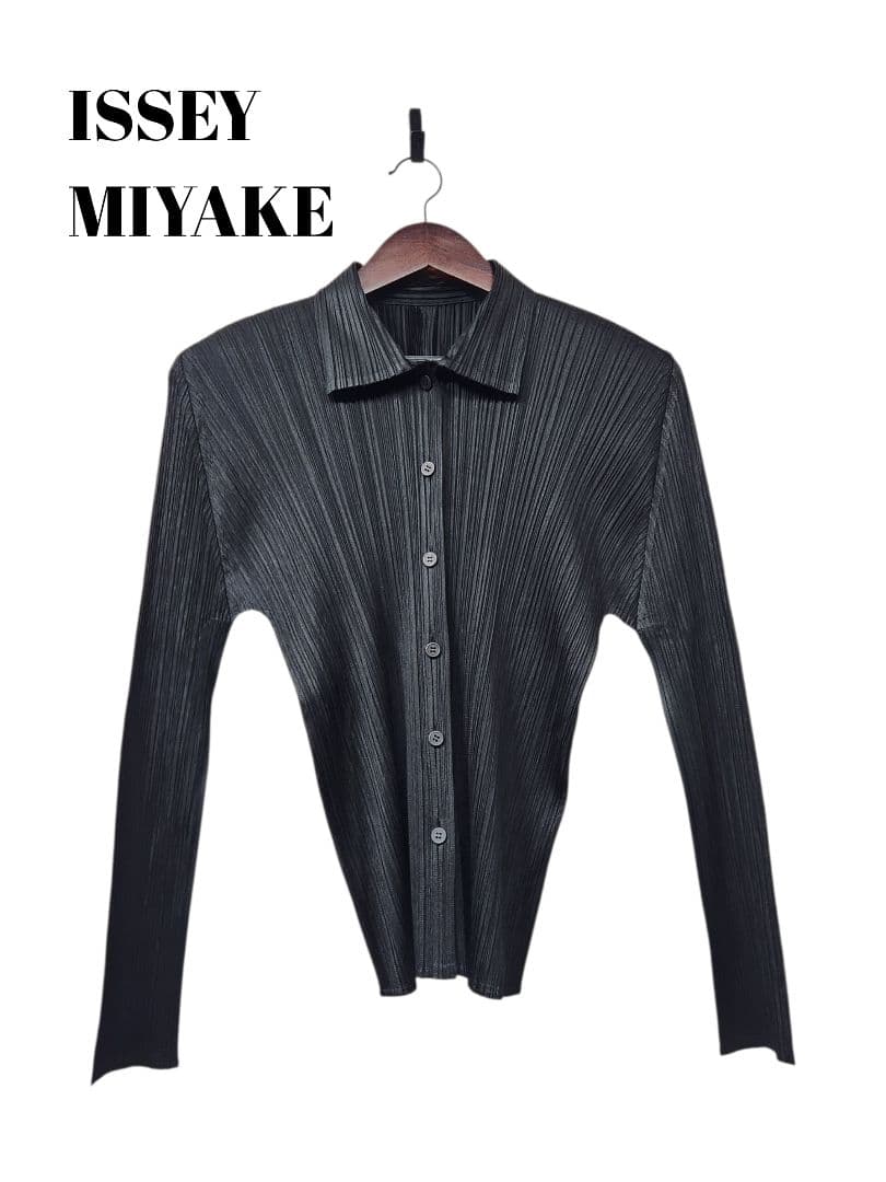 98473　PLEATSPLEASE　シャツ Pleats Please spike fringe pleated shirt — JAMES VELORIA